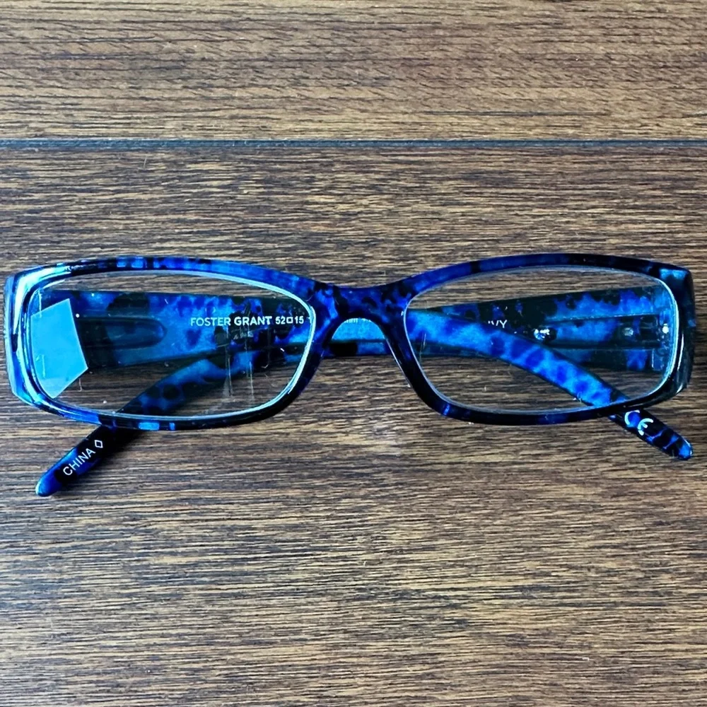 👓👓Foster Grant Vibrant Blue Tortoiseshell Patterned Reader Glasses👓👓